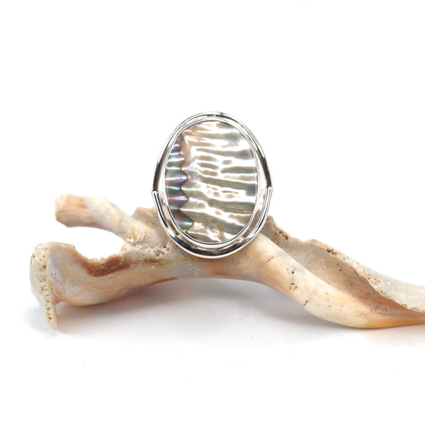 Abalone Oval Grand Ring - Size 9