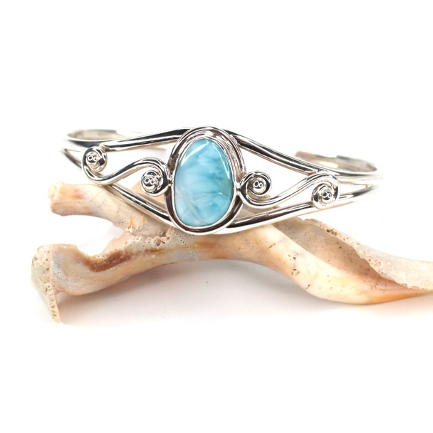 Larimar Ocean Swirl Cuff Bracelet