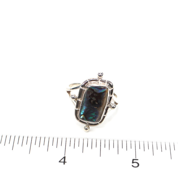 Abalone Square Ocean Ambience Ring - Size 9