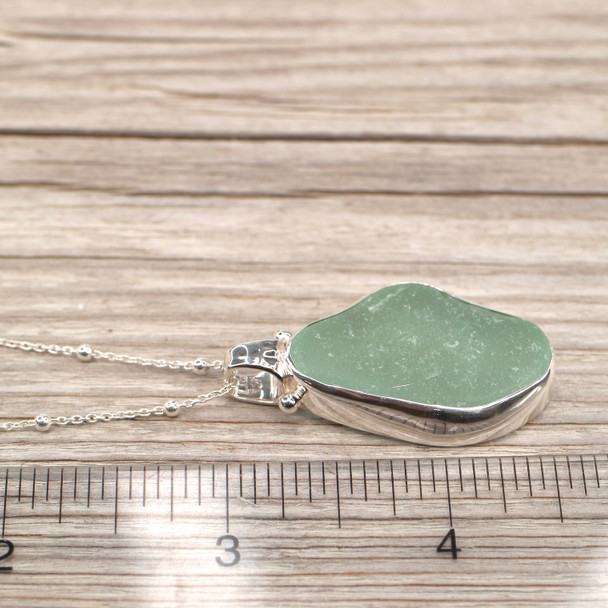 Insta Sale Seafoam Diamond Sea Glass Stonehenge Necklace - MM on ruler for size reference. 