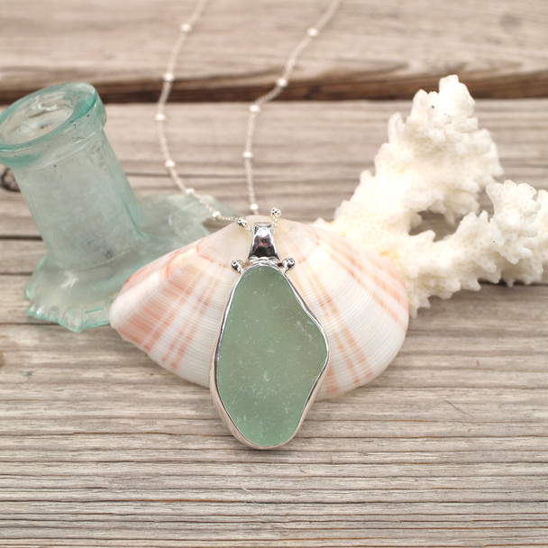 Insta Sale Seafoam Diamond Sea Glass Stonehenge Necklace - MM
