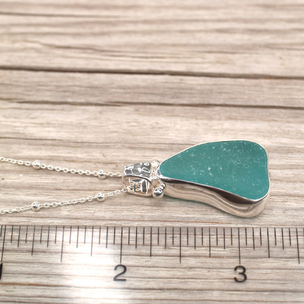 Insta Sale Aqua Sea Glass Stonehenge Necklace - MM on ruler for size reference. 