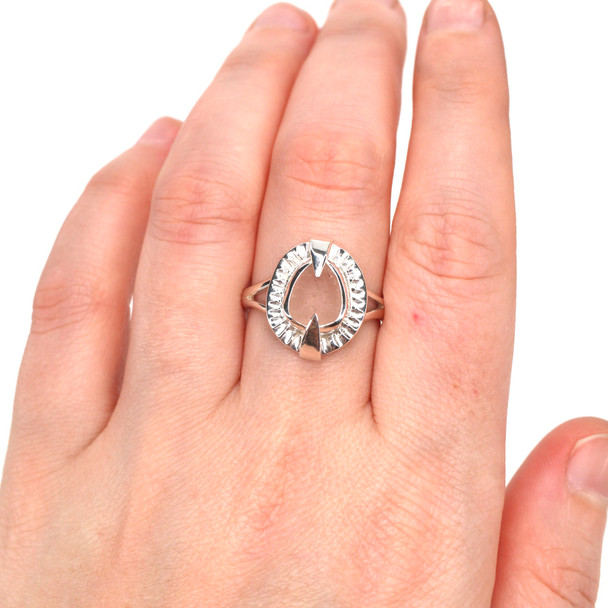 Pink Sea Glass Rising Sun Ring - Size 9 on model for color reference. 