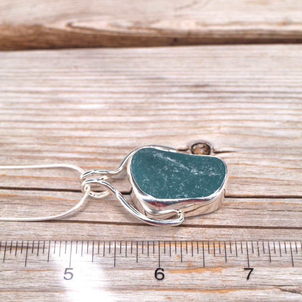 Insta Sale Aqua Deep Sea Glass Pharaoh Necklace - MM on ruler for size. 