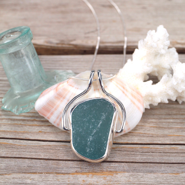 Insta Sale Aqua Deep Sea Glass Pharaoh Necklace - MM