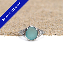 Aqua Luminary Sea Glass Engagement Ring