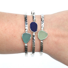 Hammered Sea Glass Stackable Cuff- Choose Your Color