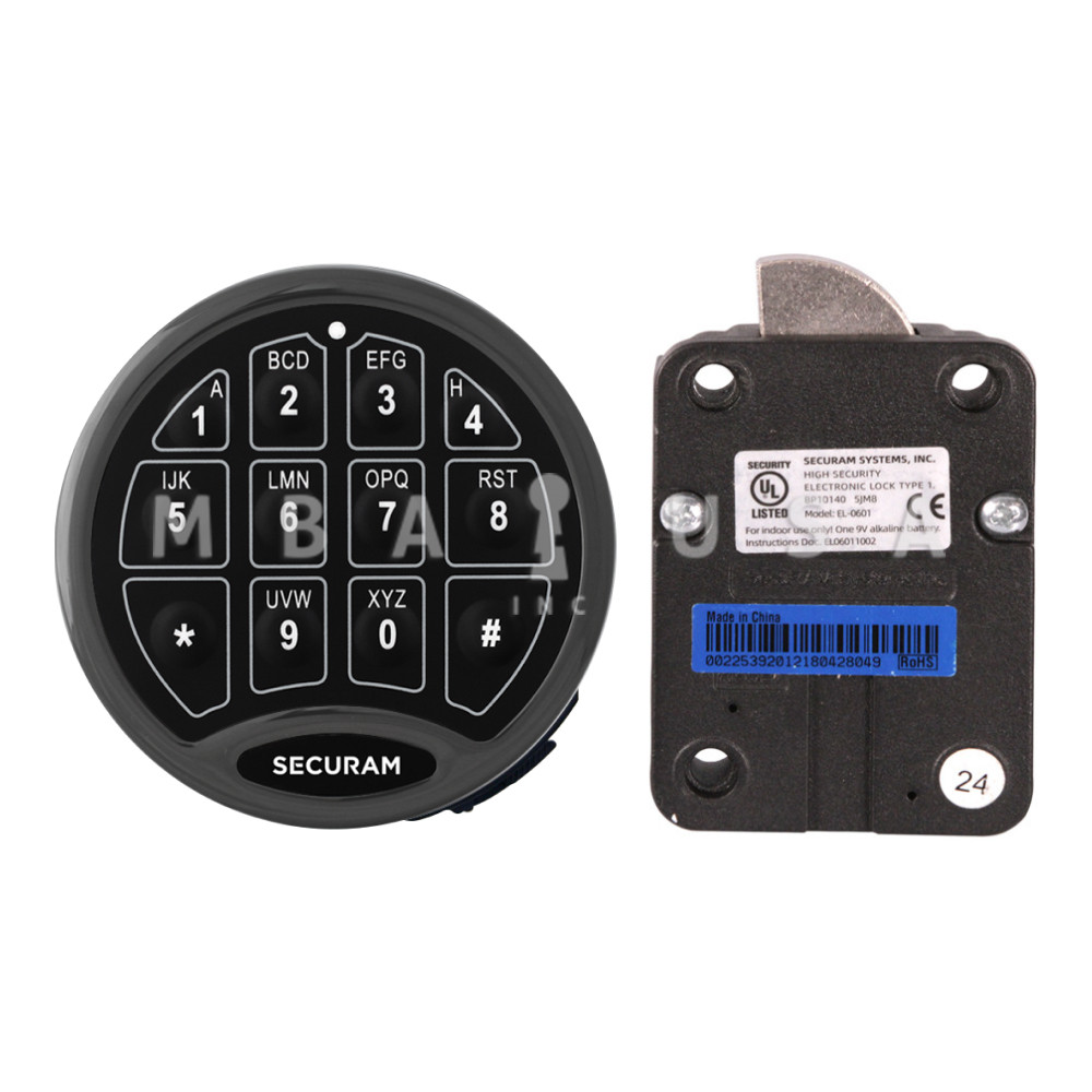 SafeLogic Basic, Swing Bolt Lock & Keypad, 2User, Black Chrome MBA