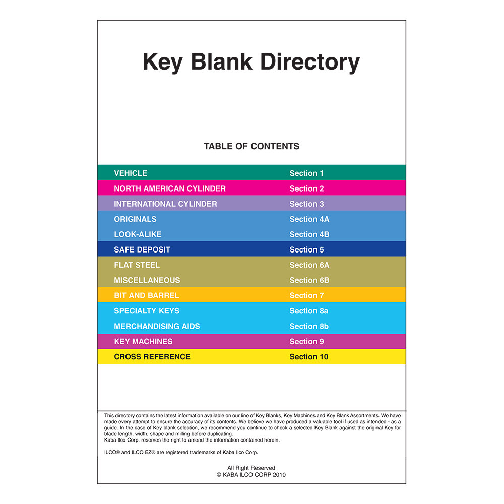 Key Blank Directory 12th Edition Mba Usa Inc