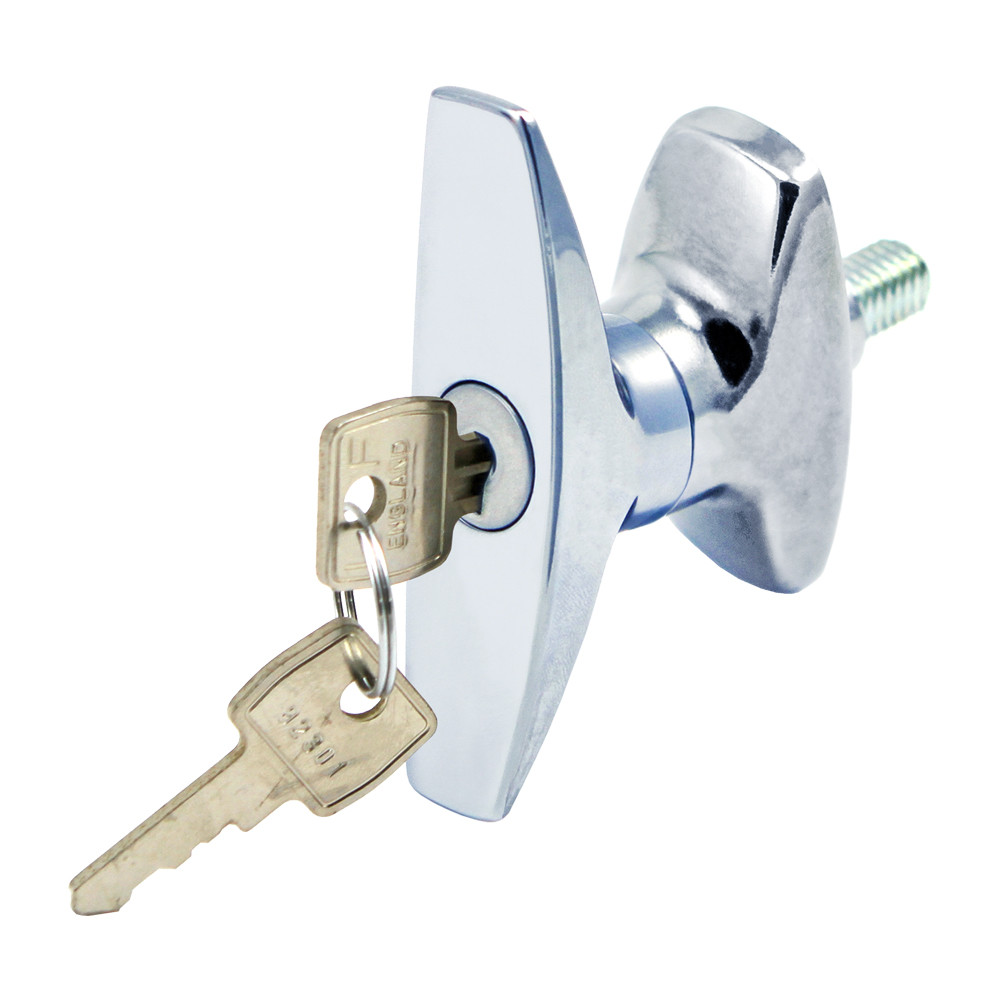 Andersen LH Gliding Door Key Lock, Bright Brass