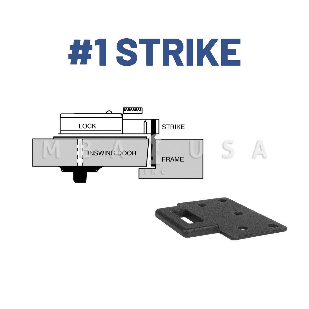 Kaba-Mas CDX-10 Lock Package w/ #1 Strike, Black Finish, Pedestrian Door  Application