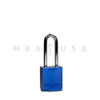 PACLOCK 2A Padlock, 2"W Aluminum Body, Blue, 5/16" Hardened Stainless Steel Shackle, 2-1/2" Shackle Clearance, 6-pin UCS Core, K/D