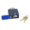 PACLOCK 1A Padlock, 2"W Aluminum Body, Blue, 1/4" Hardened Stainless Steel Shackle, 1-3/16" Shackle Clearance, 6-pin UCS Core, K/D