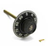 Front Reading, 5/16" Spindle, Small Knob, Black & White, Spline on 50, 3.406" DT