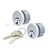 Mortise Key Cylinders, Schlage C Keyway, 1", 2 Keyed cylinders, Clear Zinc