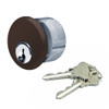 Mortise Key Cylinder, Schlage C Keyway, 1", Keyed Different, Dark Bronze