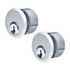 DEAD BOLT LOCK 31/32" BACKSET, 2 MORTISE KEY CYLINDERS - 1" SCHLAGE C (ALUMINUM) AND 2 FACEPLATES