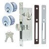 Hook Bolt Lock Pkg, 31/32" Backset, w/ 2 Faceplates, Includes 2 Mortise Key Cylinders, Keyed Alike, Schlage C Keyway, 1", Clear Zinc (Aluminum) Finish