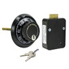3-Wheel Lock w/ Front Reading Dial & Ring, Black & White, Key Locking