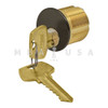 Ilco 1-1/8" Mortise Cylinder, 5-pin (Drilled 6), Sargent RA Keyway, Standard Cam, Bronze Finish, Keyed Different