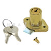 Ilco Drawer Lock 1-1/8" Thickness, Brass, Keyed Alike to Code EB002