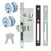 Hook Bolt Lock Package, Mortise Key Cylinder, Schlage C Keyway, 1", 2 Keyed Alike, 1-1/2" Backset, 2 Faceplates, Aluminum