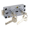 WTS01 Safe Deposit Lock, 3/8" Double Little Nose, Double Changeable, Nickel Finish, Grove Keys