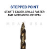 Gold Rush Cobalt Spiral Step Tip Assortment (29pc Index 1/16 - 1/2 x 64th)