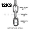 ABUS Maximum Security Chain w/ Fabric Sleeve, 12KS, 1/2" Thickness, 10ft. Length