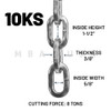 ABUS Maximum Security Chain w/ Fabric Sleeve, 10KS, 3/8" Thickness, Sold by Foot, 1ft - 100ft (1-Week Shipping Direct from Manufacturer)