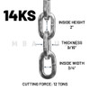 ABUS Maximum Security Chain w/ Fabric Sleeve, 14KS, 9/16" Thickness, Sold by Foot, 1ft - 100ft (1-Week Shipping Direct from Manufacturer)