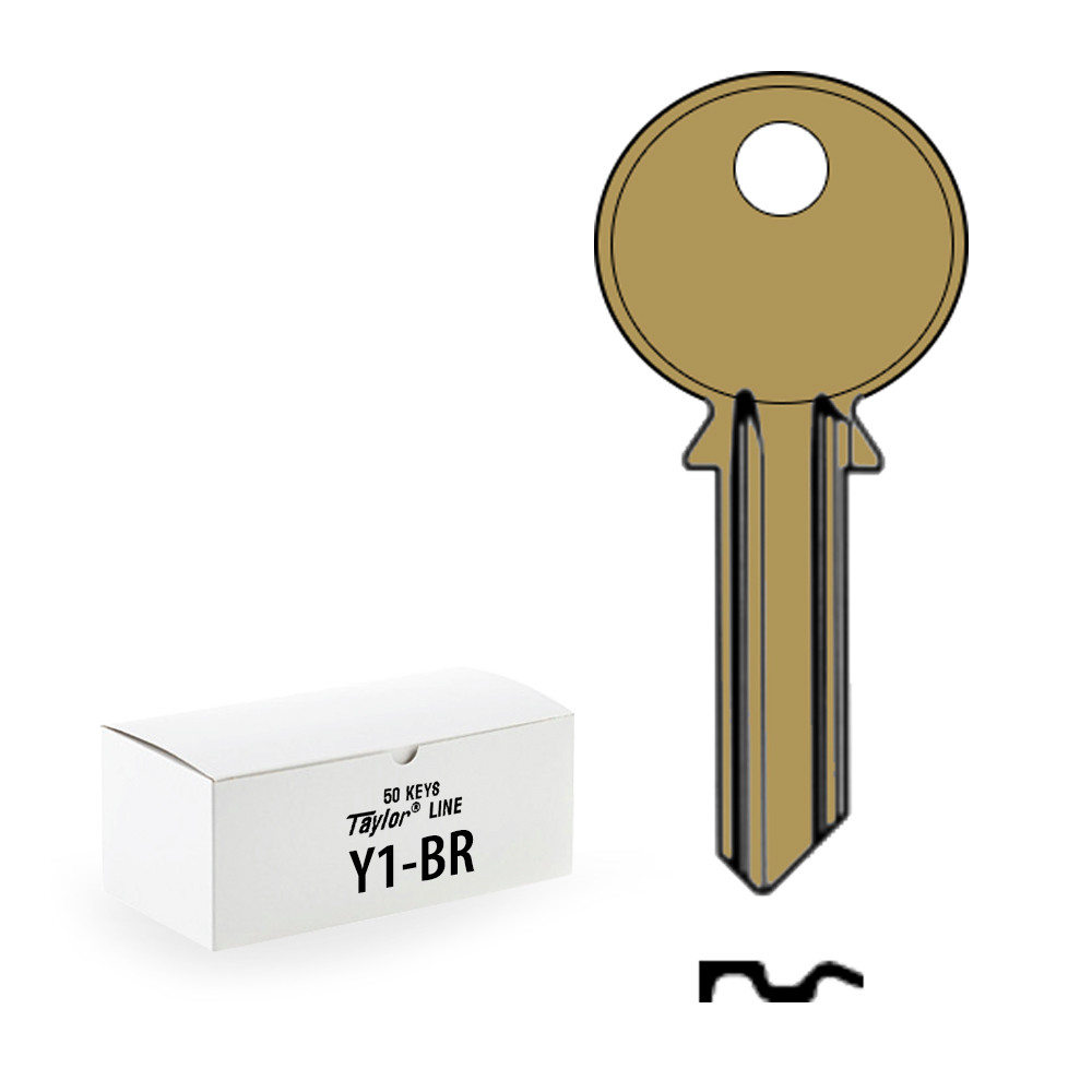 Ilco Taylor Key Blanks, Yale Y1, Brass (50 Pack) - MBA USA, Inc.