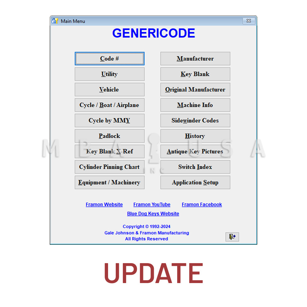 Framon Genericode Code Update (Download) - MBA USA, Inc.