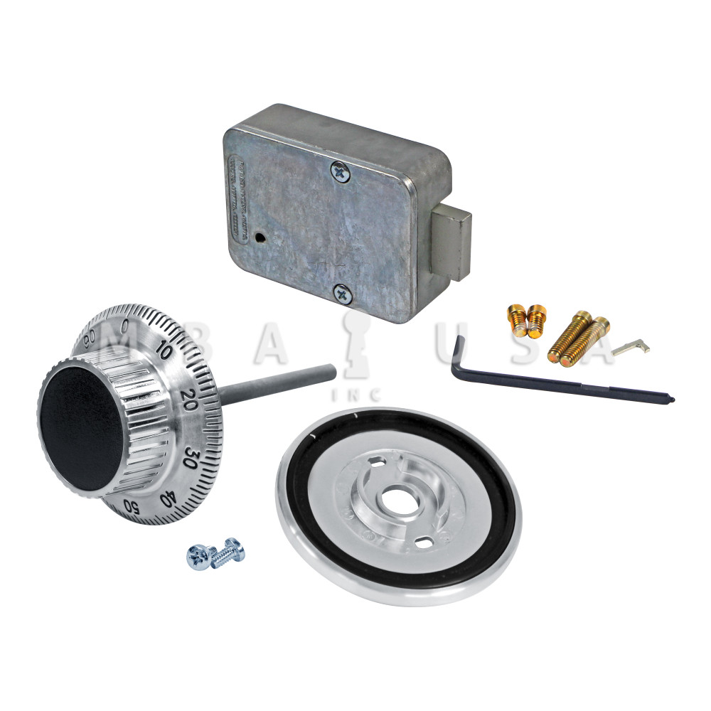 LG3330 3-Wheel Lock w/ LG1777 Dial & Ring, Front Reading, Satin