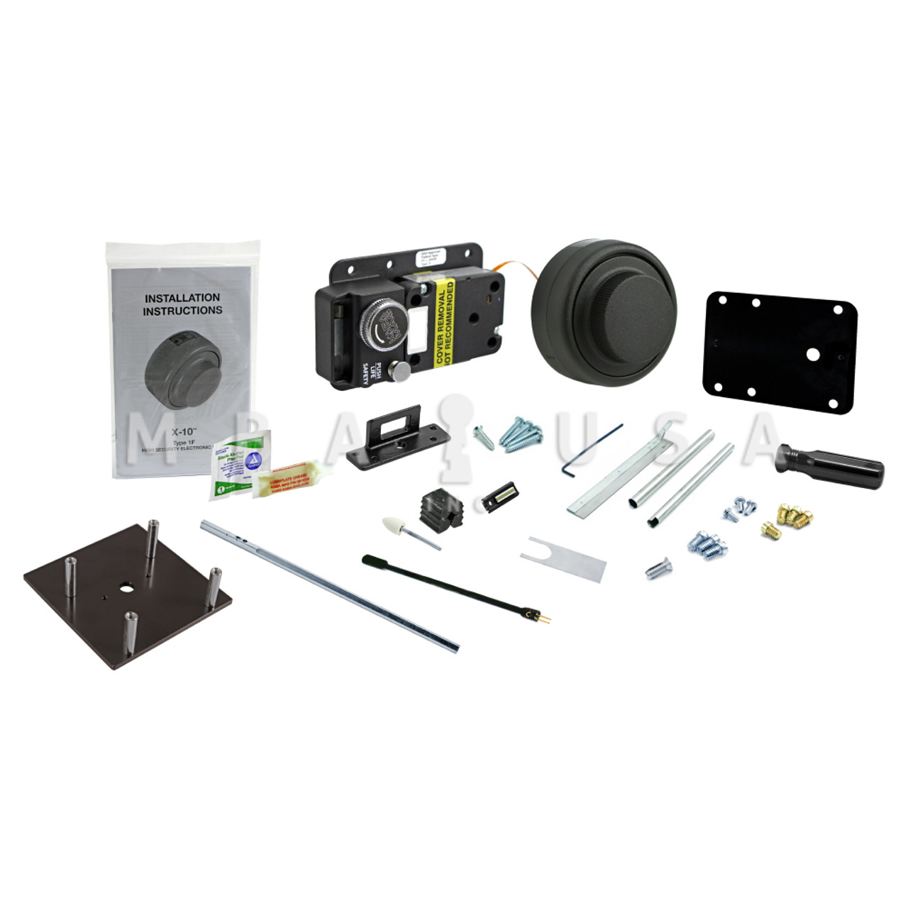 Kaba-Mas CDX-10 Lock Package w/ Strike #3, Black Finish
