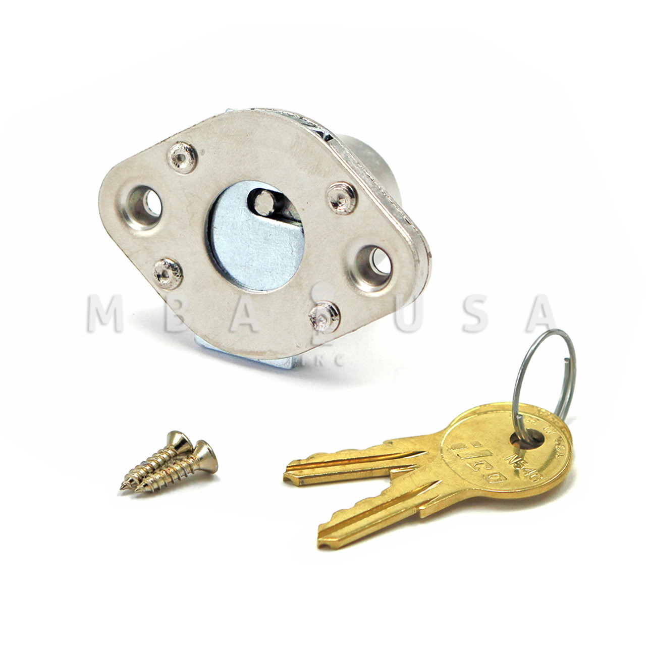 K★ ILCO DRAWER LOCK 7/8” THICKNESS, BRIGHT NICKEL, KEYED