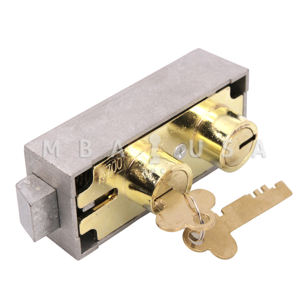 5700 Safe Deposit Lock, Double Big Nose, Double Fixed, Brass - MBA