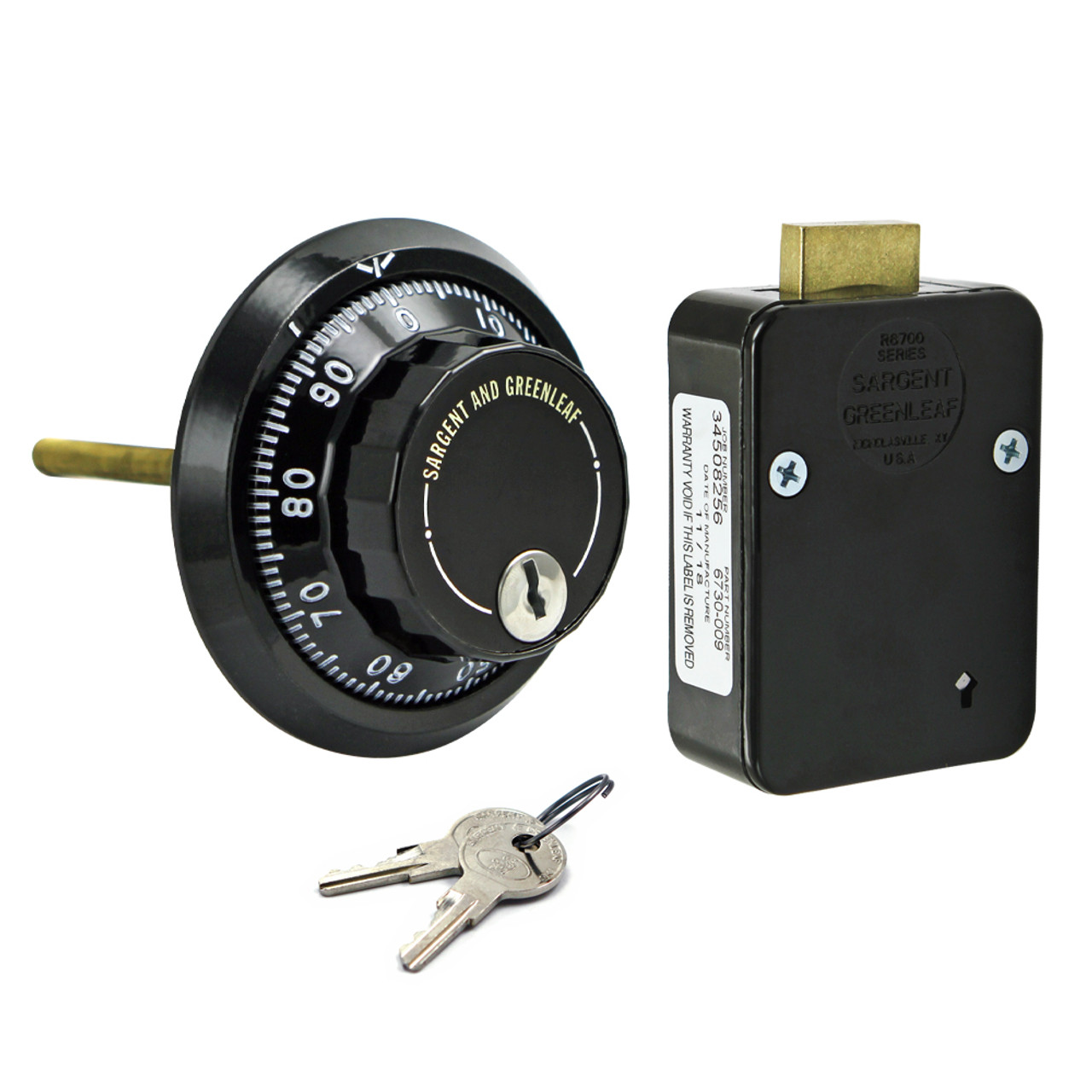 3-Wheel Lock w/ Front Reading Dial & Ring, Black & White