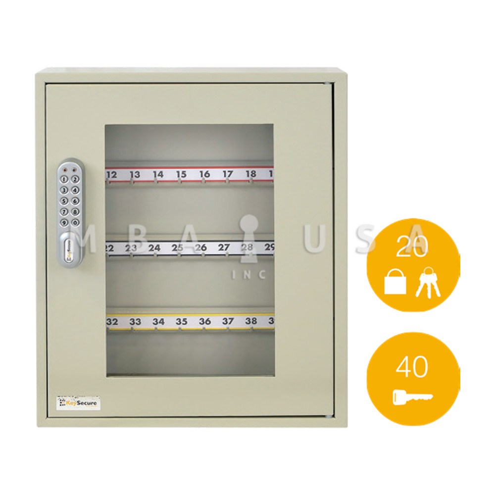 Codelocks KeySecure View 40 Hook Key Cabinet w/ Clear Front Panel