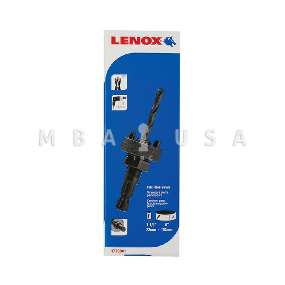 LENOX Hole Saw Arbor w/ Pilot Bit, 1/2