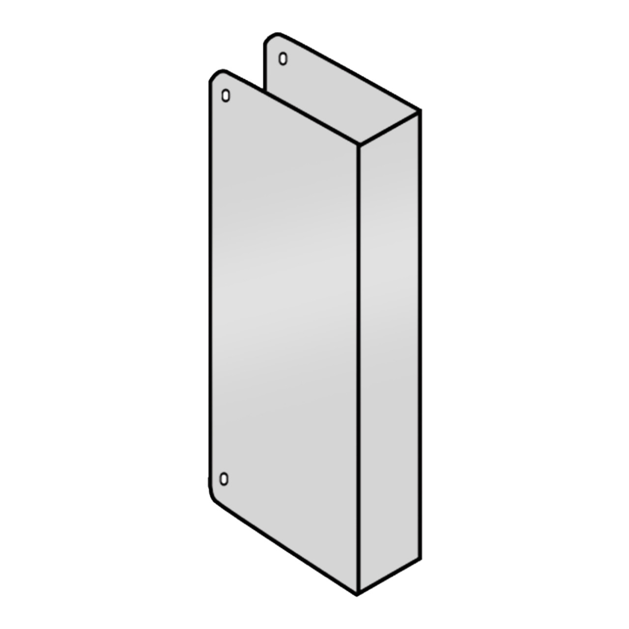 Don-Jo Wrap Around Cover Plate, Blank with Trim Screws, 22 Gauge