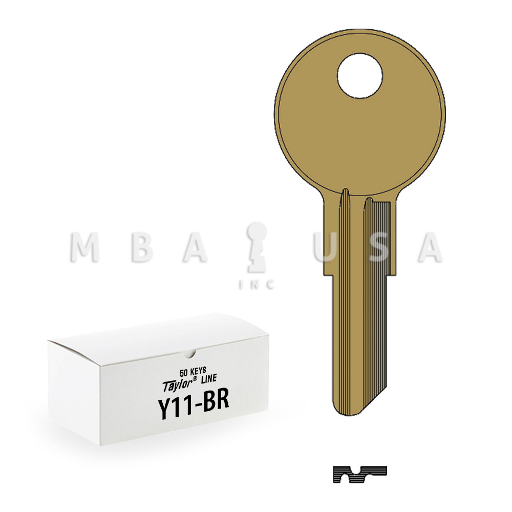 Ilco Taylor Key Blanks, Yale Y11, Brass (50 Pack) MBA USA, Inc.