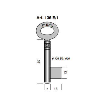 BORKEY SINGLE BIT SOLID POST KEY 136E/1