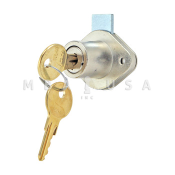 15mm Cylinder Dia Rectangle Base Screw Fixed Security Deadbolt Desk Drawer Lock