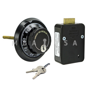 4-Wheel Lock w/ Front-Reading Dial & Ring, Key-locking, Black & White