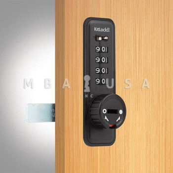 Codelocks KL15 Mechanical Cabinet/Locker Lock, Private Function, Black Finish, Vertical (Fits Doors Up To 3/4" Thick)