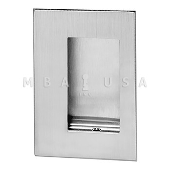 Rockwood Flush Pull, 3-1/2 X 5", 7/8" Depth, Fasteners Concealed in Cup, Satin Stainless Steel Finish (94C US32D)