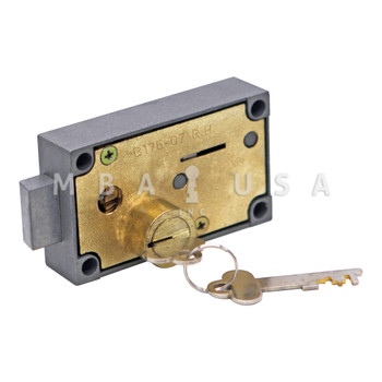 Safe Deposit Lock, Single Big Nose, Fixed, Brass, Right Hand