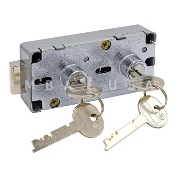 WTS01 Safe Deposit Lock, 3/8" Double Little Nose, Double Changeable, Nickel Finish, Grove Keys