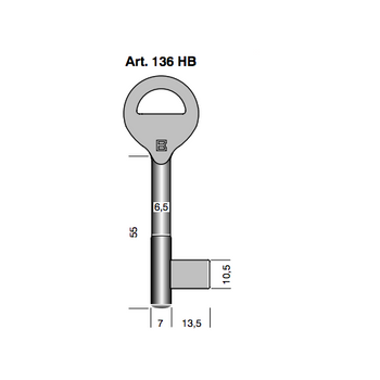 BORKEY SINGLE BIT SOLID POST KEY 136HB